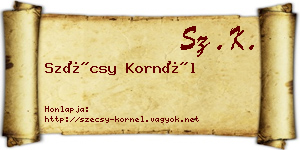 Szécsy Kornél névjegykártya