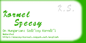kornel szecsy business card